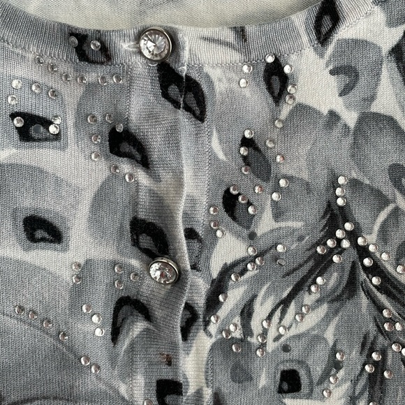 Prima Bella rhinestone bling button front cardigan - Picture 3 of 10
